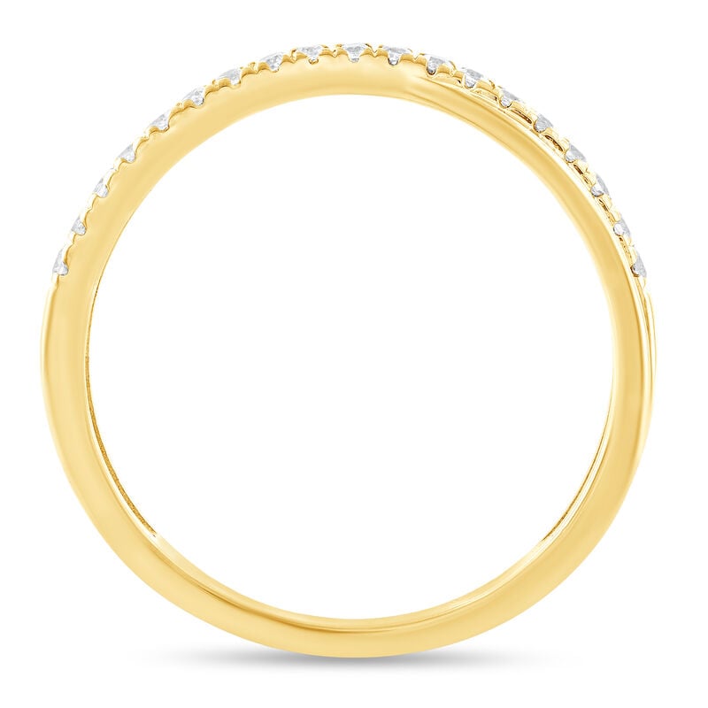 Round Diamond 1/6ctw. Polished Edge Contour Wedding Ring in 10k Yellow Gold image number null